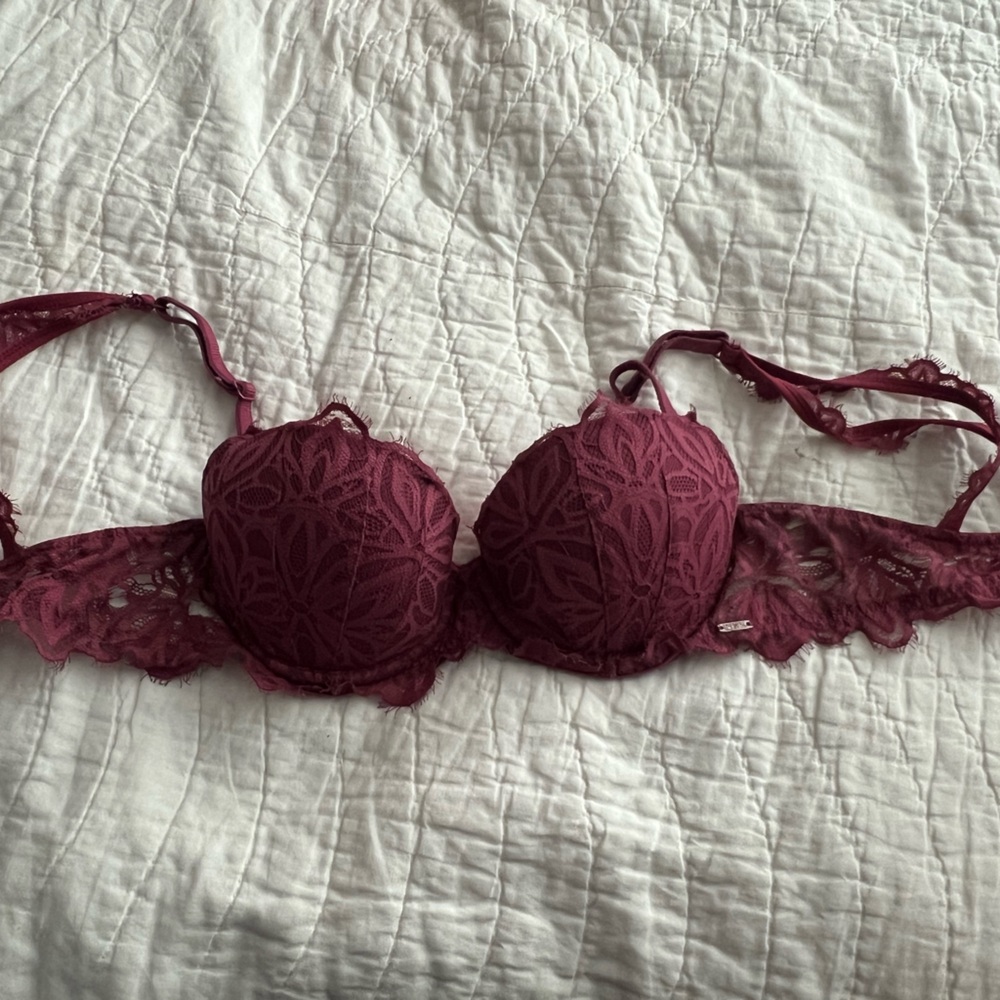 PINK Victoria's Secret Lace Bra - Deep Burgundy